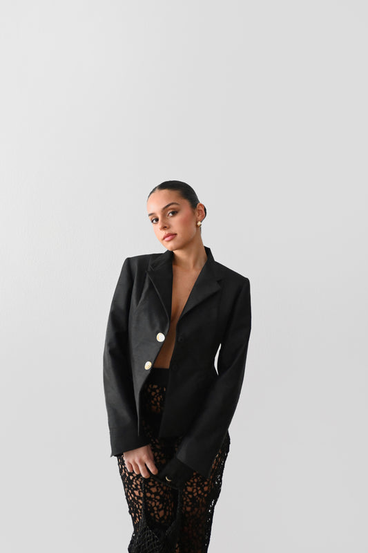 Chaqueta oro negro